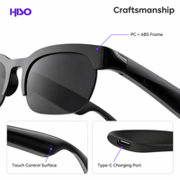 Lunettes Intelligentes de Traduction IA avec Contrôle Tactile, Audio Stéréo, Assistant Vocal, Appels Téléphoniques, IPX4 – Idéales pour les Voyages et les Affaires