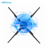 Ventilador LED de Holograma 3D de 65 cm con WiFi, Proyector 3D de Montaje en Pared, Pantalla Holográfica para Publicidad