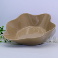Pot à bougie en céramique, forme florale irrégulière, récipient peu profond pour bougie, bord ondulé, conteneur pour bougie parfumée, vente en gros personnalisée