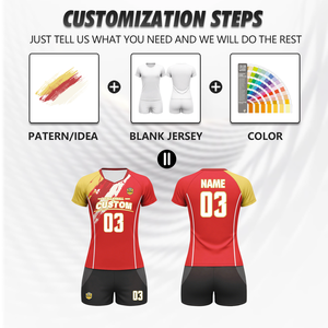 Tenues de volley-ball personnalisées respirantes pour hommes, femmes et équipes de club, sublimation noir et jaune, ensembles de maillots de volley-ball Wv80 - Product Image 2