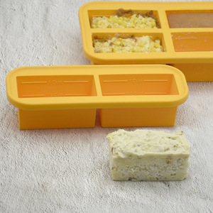 Essentiels pour la maison et la cuisine : Moules de congélation en silicone de qualité alimentaire réutilisables à 2 compartiments, à démoulage facile, avec couvercle, pour la conservation des aliments (type Super Cubes) - Product Image 4