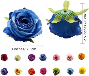 Cabezas de Rosa Artificiales de 11 cm en Oferta, Cabezas de Rosa de Terciopelo de Seda de 10 cm para Decoración de Bodas - Product Image 3