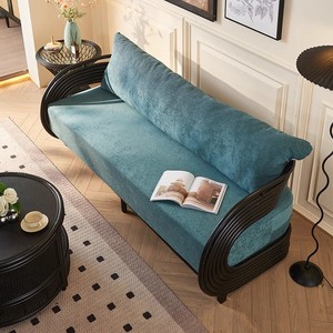 Canapé <span class=keywords><strong>en</strong></span> tissu tissé <span class=keywords><strong>en</strong></span> <span class=keywords><strong>rotin</strong></span> pour <span class=keywords><strong>petit</strong></span> appartement <span class=keywords><strong>salon</strong></span> balcon solarium décontracté maison d'hôtes - Product Image 4