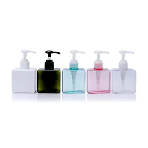 450毫升绿色粉色乳液泵化妆品方形泡沫泵分配器瓶液体肥皂包装塑料洗发水瓶