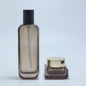 Wholesale Cosmetic Packaging square clear Frosted Empty Serum Lotion Glass <b>Bottle</b> with <b>Pump</b> - Product Image 2