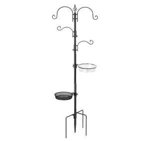 Heavy-Duty Multi-Hook Bird Feeding Station Wild Bird Feeder <b>Pole</b> with Metal Bird Bath <b>for</b> Outdoor <b>Garden</b> Decor In Factory Price - Product Image 1