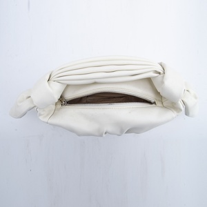 <strong>White</strong> Soft Leather Top Handle Bag , Custom Knotted Strap <strong>Small</strong> Arc Purse, OEM/ODM <strong>Handbag</strong> Supplier - Product Image 5