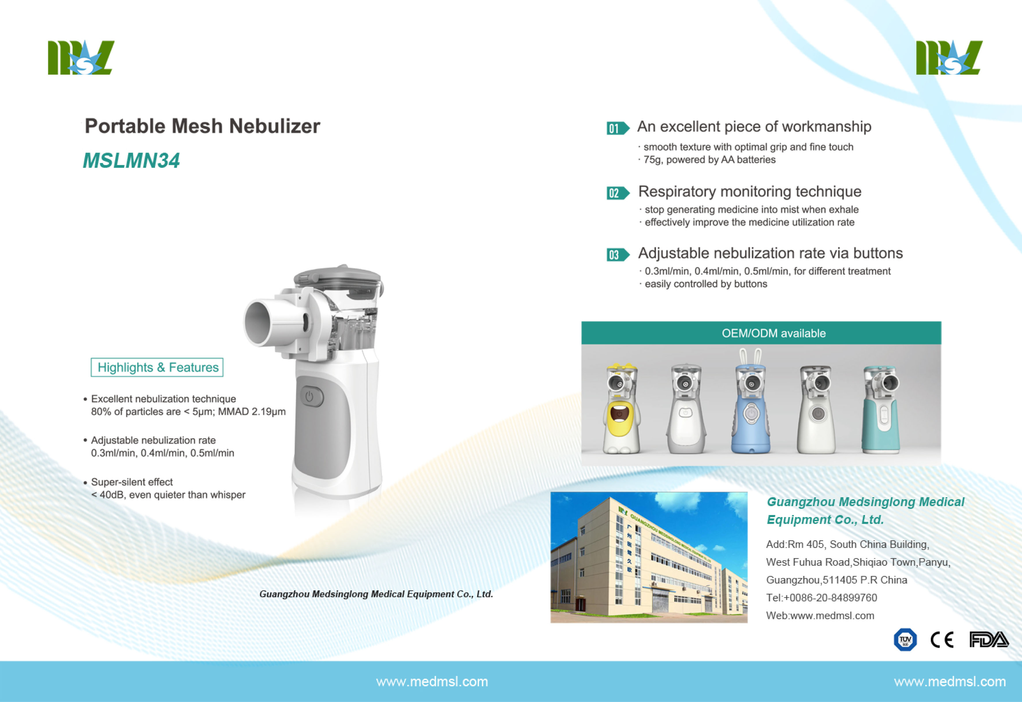 Nuevo mini nebulizador de malla portátil de bolsillo con compresor para tos y batería