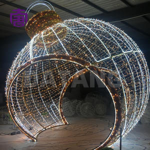 Decoración Navideña para Exteriores con Clasificación IP65, Luces LED 3D en Forma de Arco, Estructura de Alambre, Adorno Gigante Hecho a Mano - Product Image 6