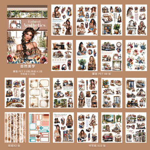 20 feuilles par paquet d'autocollants <span class=keywords><strong>de</strong></span> style campagnard européen américain Four Seasons Elements: livre d'autocollants <span class=keywords><strong>de</strong></span> matériel <span class=keywords><strong>de</strong></span> journalisation fait à <span class=keywords><strong>la</strong></span> main - Product Image 6