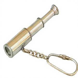 Antique Brass Telescope Keychain <b>Mini</b> Spyglass <b>Keyring</b> Vintage Nautical Style Collectible Gift Accessory - Product Image 3
