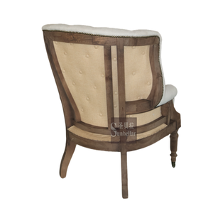 <span class=keywords><strong>Chesterfield</strong></span> Europese Klassieke Vintage Woonkamer Stoel Stoel Stof Linnen Onafgewerkt Rustieke Houten <span class=keywords><strong>Wingback</strong></span> Stoel - Product Image 4