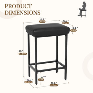 Ensemble de tabourets de bar réglables, cadre en métal stable, siège rembourré confortable, tabourets de comptoir pour la maison, la cuisine, la salle à manger, l'extérieur, l'école - Product Image 5