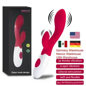 Weibliches Silikon-Vergnügung gerät 30 Geschwindigkeiten G-Punkt-Dildo Vibrator Sexspielzeug für Frau Doppels timulation G-Punkt-Stimulator