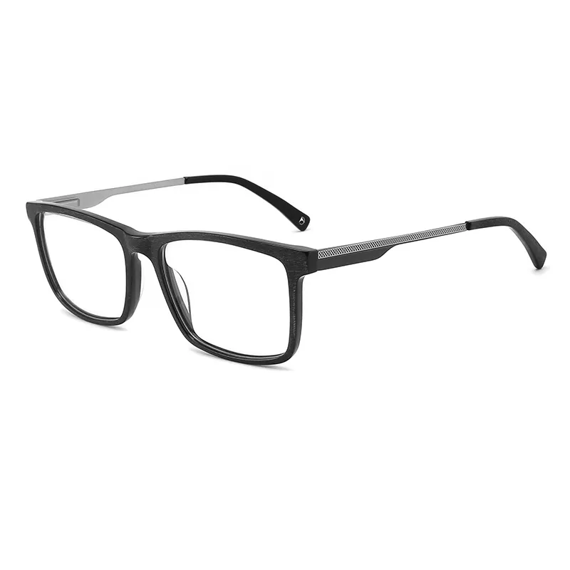 Cadre de lunettes optiques Anti-éblouissement, vente en gros, lunettes de marque personnalisées, carré, Rectangle, acétate, montures de lunettes optiques pour hommes