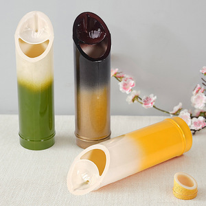 Décoration de sushi en forme de tube d'imitation de bambou, vert dégradé, pour la présentation de la cuisine japonaise. - Product Image 2