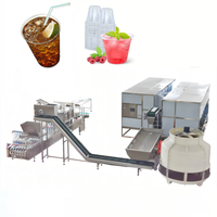 Machine à glaçons cubiques électrique automatique multifonctionnelle pour verre/plastique/papier, contrôlée par PLC, 14oz/12oz/16oz