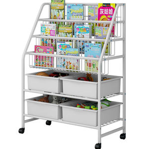 Estantería moderna para libros para niños, estante de almacenamiento <span class=keywords><strong>con</strong></span> <span class=keywords><strong>ruedas</strong></span>, extraíble, para revistas - Product Image 1