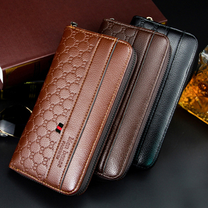 Hot Selling Retro <b>Long</b> Business <b>Wallet</b> Pu Leather Card Holder Slim Coin Purse Zipper <b>Wallet</b> for Men - Product Image 1