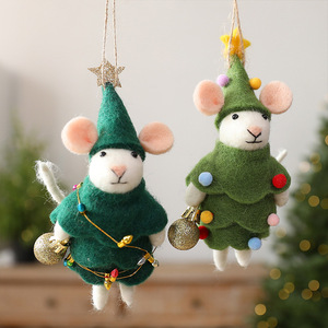 Adorno de Ratón Textil Bestwish, Decoración Ecológica e Impermeable para Árbol de <span class=keywords><strong>Navidad</strong></span> con Diseño de Dibujos Animados - Product Image 1