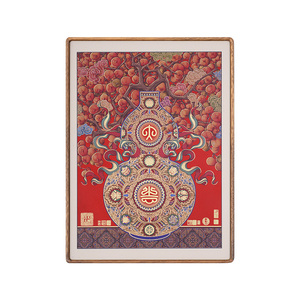 Pintura de Bendiciones de Calabaza y Caqui, Estilo Chino, Decoración Auspiciosa para Pared y Escritorio, para Entrada y Oficina, Regalo de Longevidad para Ancianos - Product Image 2