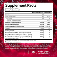 OEM 7-in-1 Rode Biet Gummies met CoQ10, Druivenpitolie, Hawthorn, Vitamine C, B3, B12, Gemengde Bessensmaak, Dagelijkse Circulatie Wellness Gummies