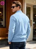 Veste de baseball unie de style américain avec logo personnalisé, fermeture éclair et poches latérales, veste de pilote pour homme, veste de sport d'extérieur