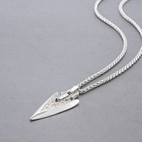 Collier à pointe de lance viking rétro pour hommes, collier en acier inoxydable, style tribal masculin, bijoux punk hip hop, cadeau