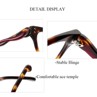 Lunettes vintage en acétate G8539 pour femmes, mélange de couleurs, montures de lunettes transparentes tendance pour femmes