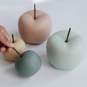 Modern Macaron Color Ceramic Fruit <strong>Apple</strong> Ornament <strong>Home</strong> Decor Tabletop Easter Birthday Wedding <strong>Accessory</strong> - Product Image 4