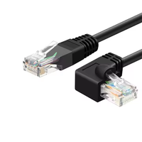 Câble Ethernet de haute qualité Cat5 Cat5e Cat6 Cat6a, câble RJ45 en forme de L à 90 degrés, angle gauche ou droit, cordon de raccordement réseau UTP