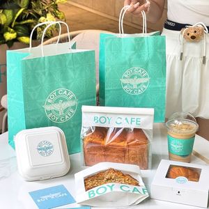 Sac en papier kraft personnalisé avec logo pour boulangerie, restauration rapide, livraison de repas, emballage alimentaire pour pain - Product Image 3
