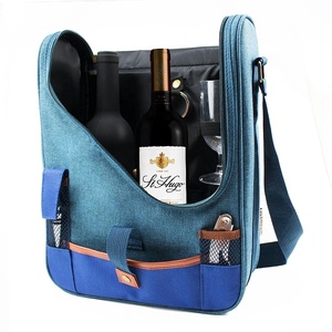 Bolsa térmica para <span class=keywords><strong>vino</strong></span> de dos botellas, de alta calidad, para pícnic y viajes, al por mayor - Product Image 6