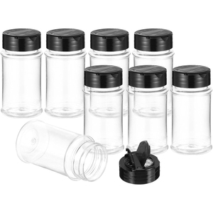 PET Empty Plastic Seasoning <b>Bottles</b> Spice <b>Shaker</b> Powder Containers Pepper Salt Jar With Flapper Cap Spices Jars Set - Product Image 1