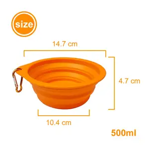 Wholesale Custom Travel Feeding Bowl Portable Silicone Pet Food Bowl Collapsible Dog Bowl