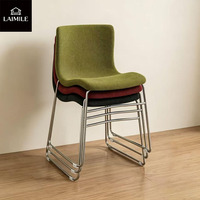Fauteuil d'appoint moderne en bouclette pour salon, avec pieds en métal chromé, sans accoudoirs, pour la maison, l'appartement ou le café