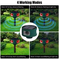 Dispositif Anti-Aboyement Solaire Ultrasonique avec Alarme Lumineuse Clignotante d'Urgence, Détecteur de Mouvement et Répulsif Solaire Anti-Serpent