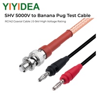 Cable Coaxial de Alta Tensión SHV 5000V con Conector Tipo Banana RG142 de 50 Ohmios, Doble Trenzado con Blindaje de Cobre, DC-6GHz, Plateado