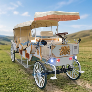 Carruaje Turístico Blanco de Tres Filas para Parque, Carruaje Eléctrico para Bodas, Fácil de Operar - Product Image 6