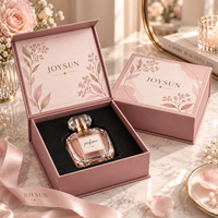 Boîte à fermeture magnétique en forme de livre en carton rigide rose mat personnalisé, écologique, avec insert en mousse, pour flacon de parfum de luxe