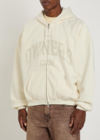 Sweat à capuche blanc surdimensionné personnalisé avec fermeture éclair, style urbain, décontracté, en coton, pour l'hiver