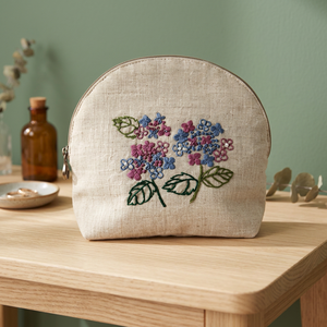 Small Vintage Clamshell <b>Wallet</b> with Zipper Closure Unisex Hand-Embroidered Cotton Lining <b>Money</b> Organizer - Product Image 3