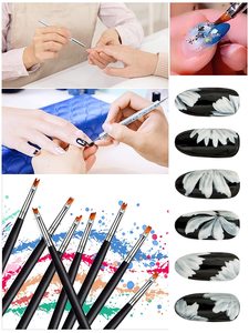 Ensemble de pinceaux professionnels pour la peinture de précision sur les ongles, pinceaux fins, ronds, plats, micro-détails pour le gel, kit de manucure pour salon - Product Image 5