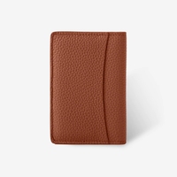 Dompet Kulit PU Bertekstur Pebble Grain Custom Logo Grosir, Penutup Paspor Lipat Dua, Tempat Kartu Kredit, ID, dan Uang Tunai Multi Slot