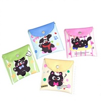 Sac de rangement pour serviettes hygiéniques en PU, mini, mignon, dessin animé, pochette portable