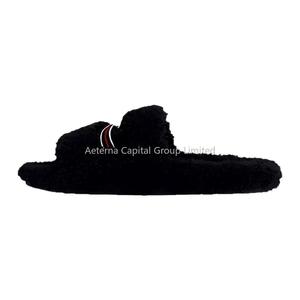 Sandalias de Tacón Cálido para Mujer, Invierno, Punta Abierta, Plataforma, Pantuflas con Bordado, Peluche, para Mujer - Product Image 5