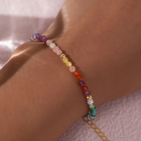 18K verguld gouden armband met meerkleurige edelstenen, delicaat feestelijk juweel cadeau voor vrouwen, Valentijnsdag, nieuwjaar, groothandel
