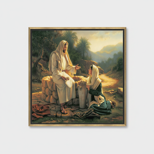 Elegant Jesus Christ <b>Canvas</b> Art: Modern Christian Home Decor Print,GOLD <b>FRAMED</b> <b>CANVAS</b> - Product Image 2