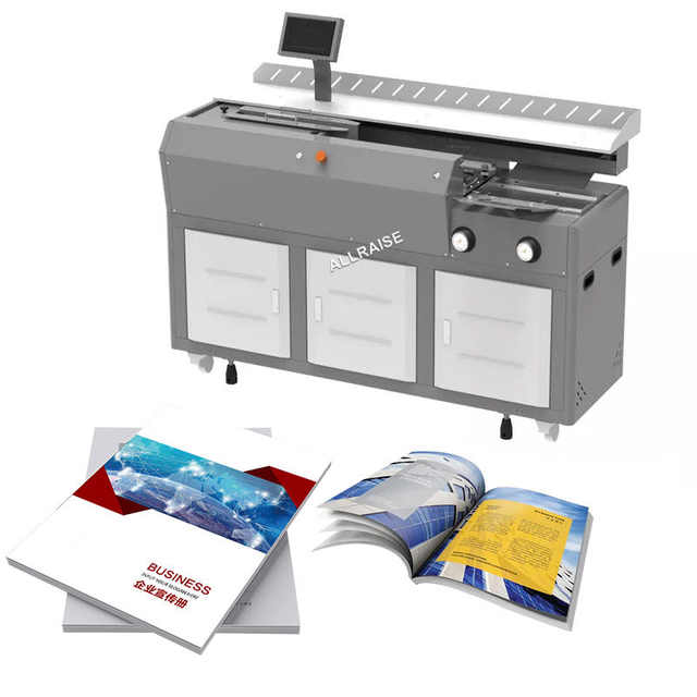 Automatic Glue Binding Machine for Book Manual Hardcover Binding With 3 Roller Side Glue System Book Gluing Binding Machine