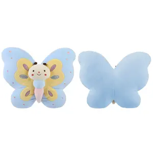 New design Girl Bift Stuffed Animal Plush Toy Blue Beautiful Soft Plush Butterfly Toy